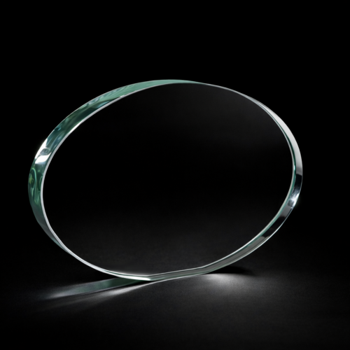 Oval Glass Trophy 21x15cm