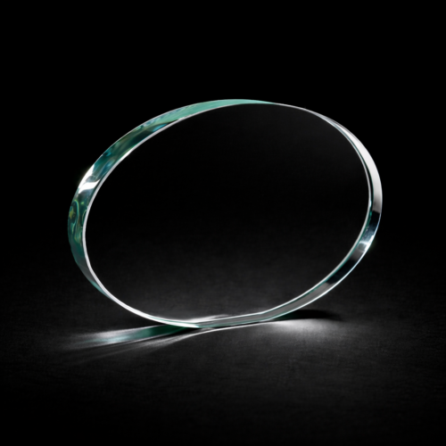 Oval Glass Trophy 18x12cm