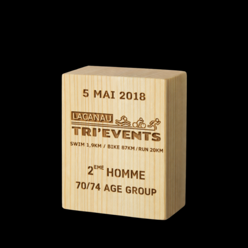 Wooden trophy engraved Totem 9cm x 9cm