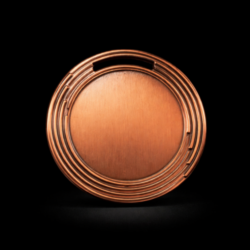 Bronze engraved circle plate medal 70mm