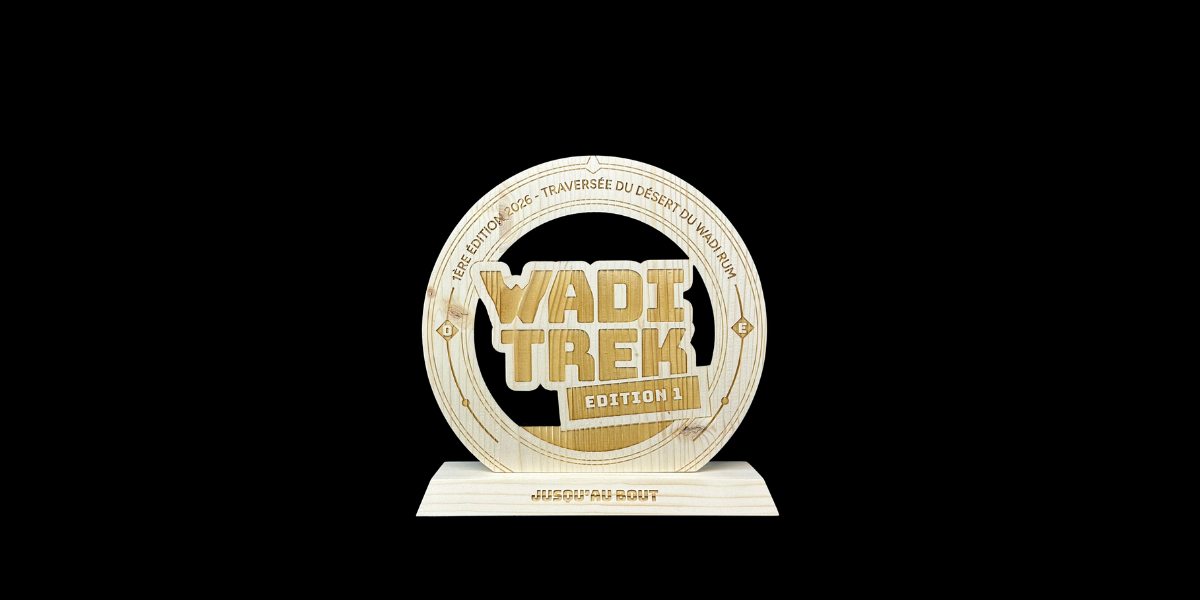 trophée bois sur mesure wadi trek 2026 gravé origine france garantie